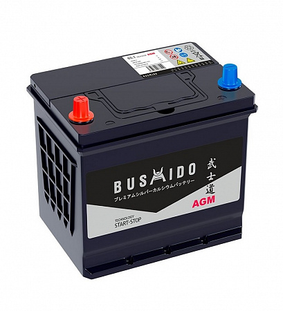 Bushido 65Ач 660А (S55D23R) D23R прямая (1) AGM (232х174х200(220)