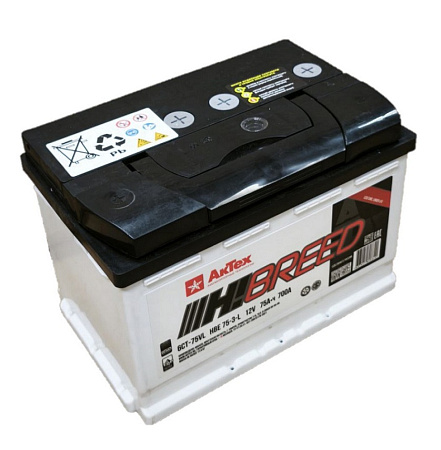 Hibreed 75Ач 700А (6СТ-75) L3 прямая (1) WET (278х175х190)