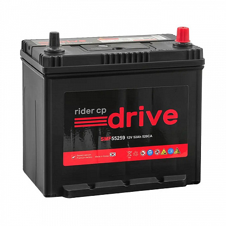 RIDER 52Ач 520А (55259) B24L обратная (0) WET (236х128х200(220)