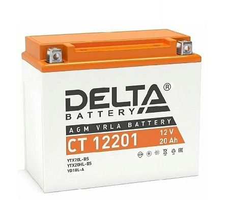 Delta 20Ач 270А (CT12201) YTX20L (177х88х154) AGM