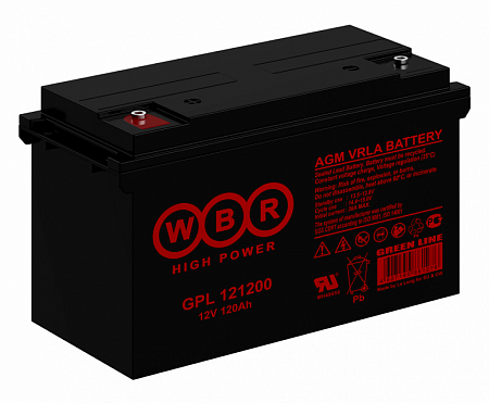 WBR 120Ач 12В (GPL121200) (408х177х212(224) AGM