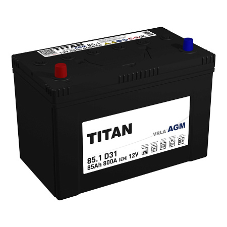 Titan 85Ач 800А (6СТ-85.1) D31R прямая (1) AGM (305х171х202(222)