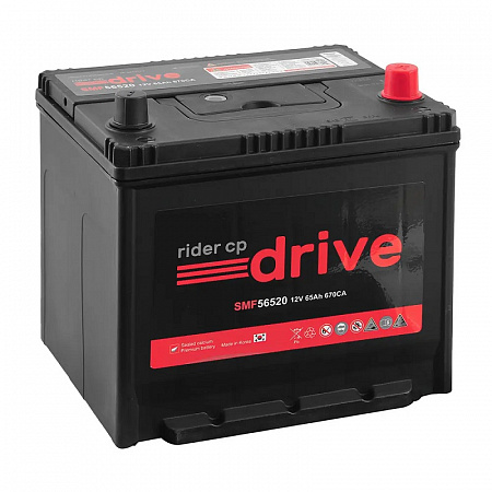 RIDER 65Ач 670А (80D23L 56520) D23L обратная (0) WET (230х169х204(227)