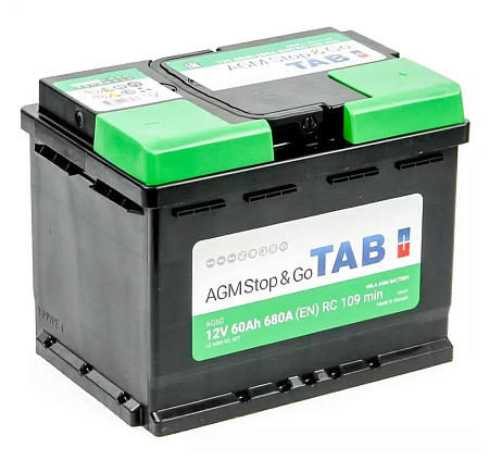 TAB AGM 60Ач 680А (AG60) L2 обратная (0) AGM (242х175х190)