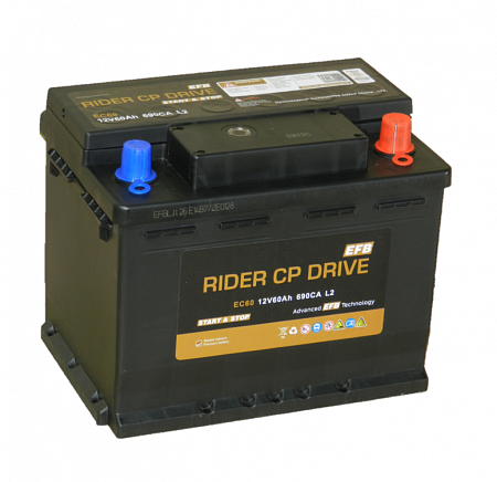 RIDER 60Ач 690А (EC60) L2 обратная (0) EFB (242х174х190)