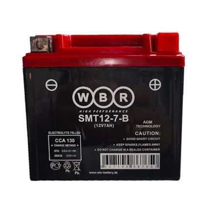 WBR 7Ач 130А (SMT12-7-B) YTZ7S (114х70х106) AGM