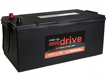 RIDER 225Ач 1500А (72512) H52.3 обратная (3) WET (503х261х217(239)